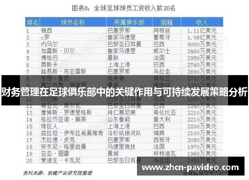 财务管理在足球俱乐部中的关键作用与可持续发展策略分析 财务管理在足球俱乐部中的关键作用与可持续发展策略分析